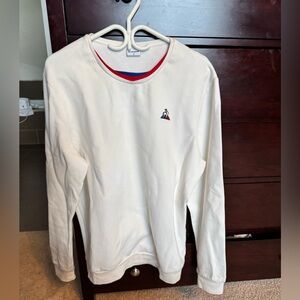 White Le Coq crew neck sweater. Great Shape, men's XL.